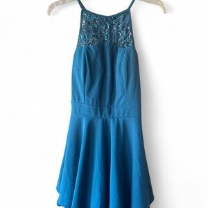 Honey and Rosie Teal Lace Dress